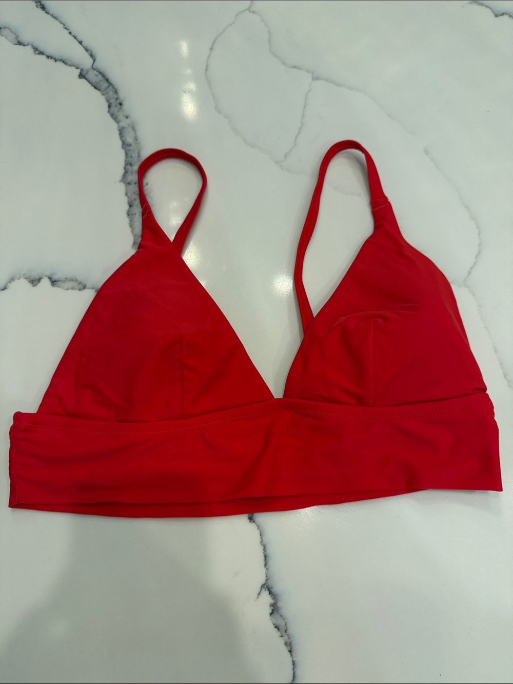 Aerie red triangle bikini swim top size large - Picture 1 of 3